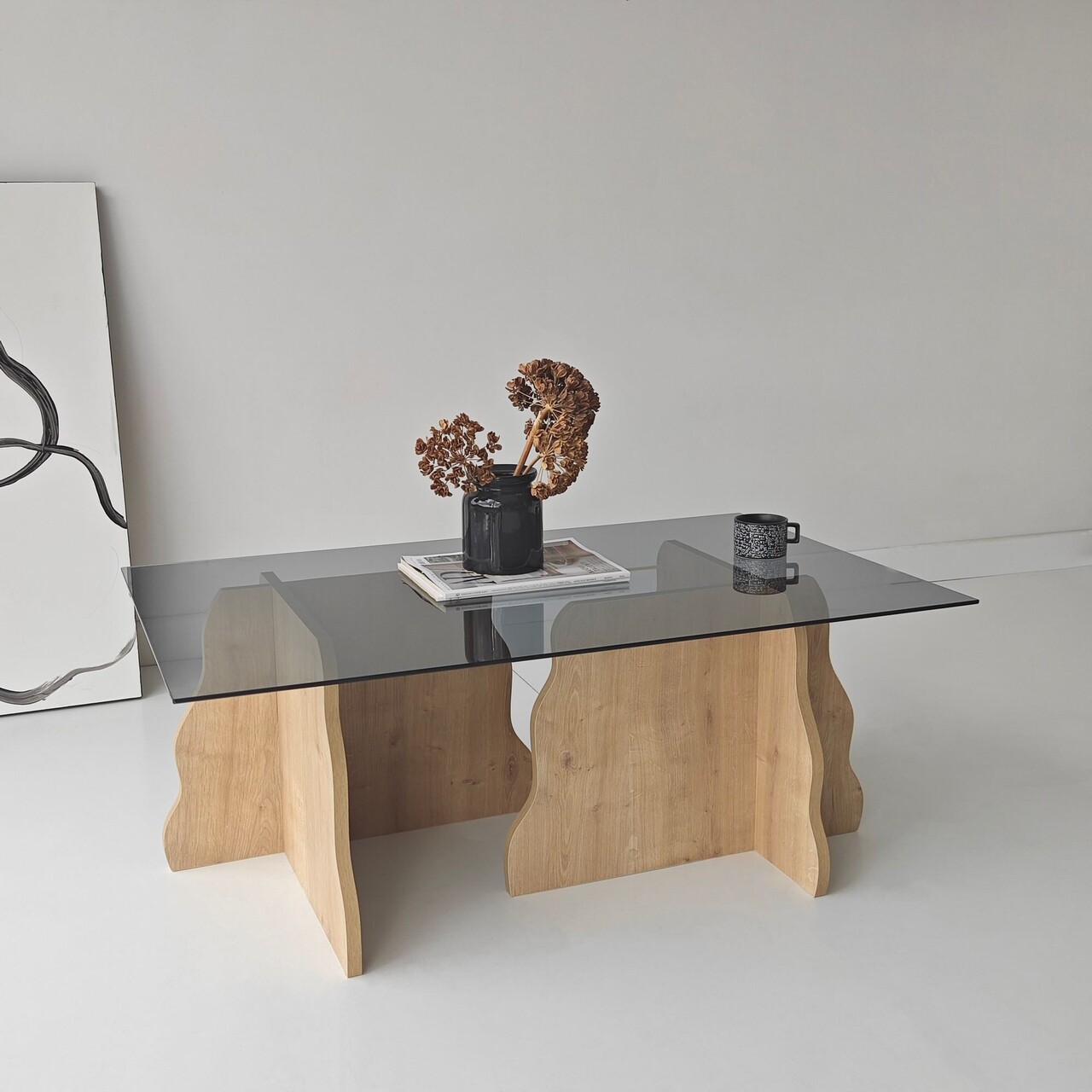 Masuta de cafea, Hanah Home, Canyon, 105x40x65 cm, Stejar Safir / Fume - view 9