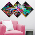 Set 4 tablouri decorative, 4MDF86755856, MDF, Imprimat UV, Multicolor