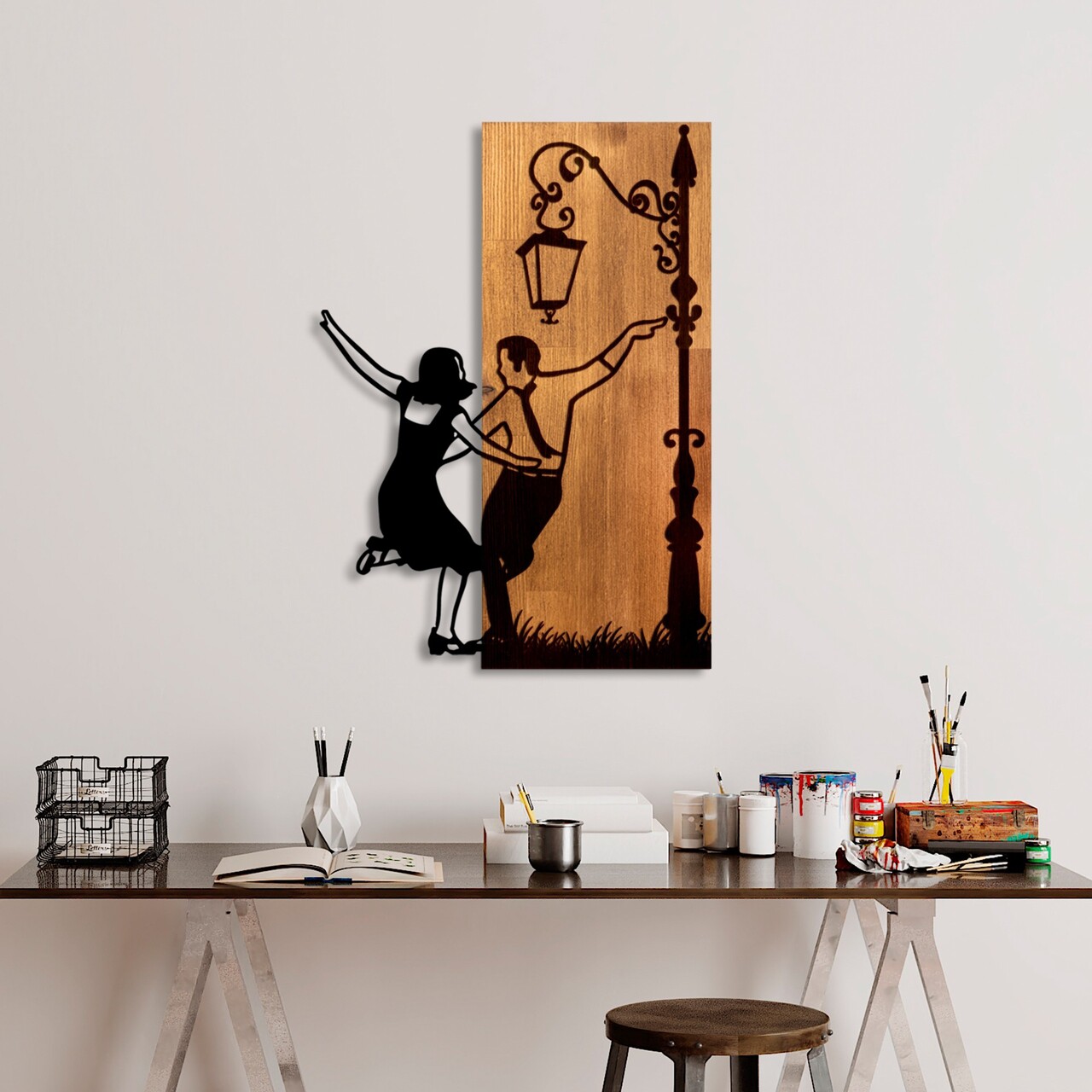 Decoratiune de perete, La La Land, Lățime: 42 cm, Nuc / Negru - view 2