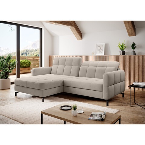 Coltar extensibil stanga 3 locuri ELTAP, Lore-38, Lorelle, 225x160x105 cm, lemn/poliester, bej
