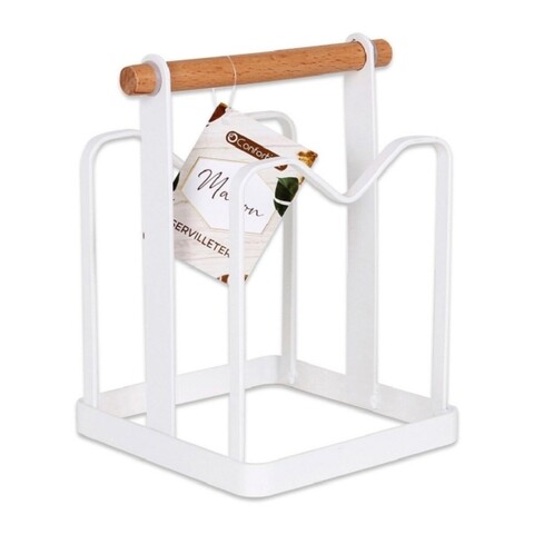 Suport pentru servetele maison, confortime, 14.2x12.2x18.7 cm, metal, alb