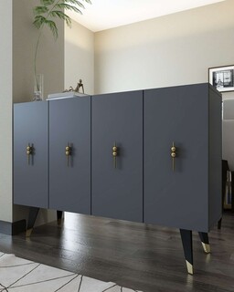 120x80x29.6 cm, Antracit;Auriu