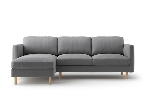 Coltar stanga 3 locuri, Eden, Micadoni, 250x150x90 cm, catifea, gri