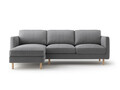 Coltar stanga 3 locuri, Eden, Micadoni, 250x150x90 cm, catifea, gri