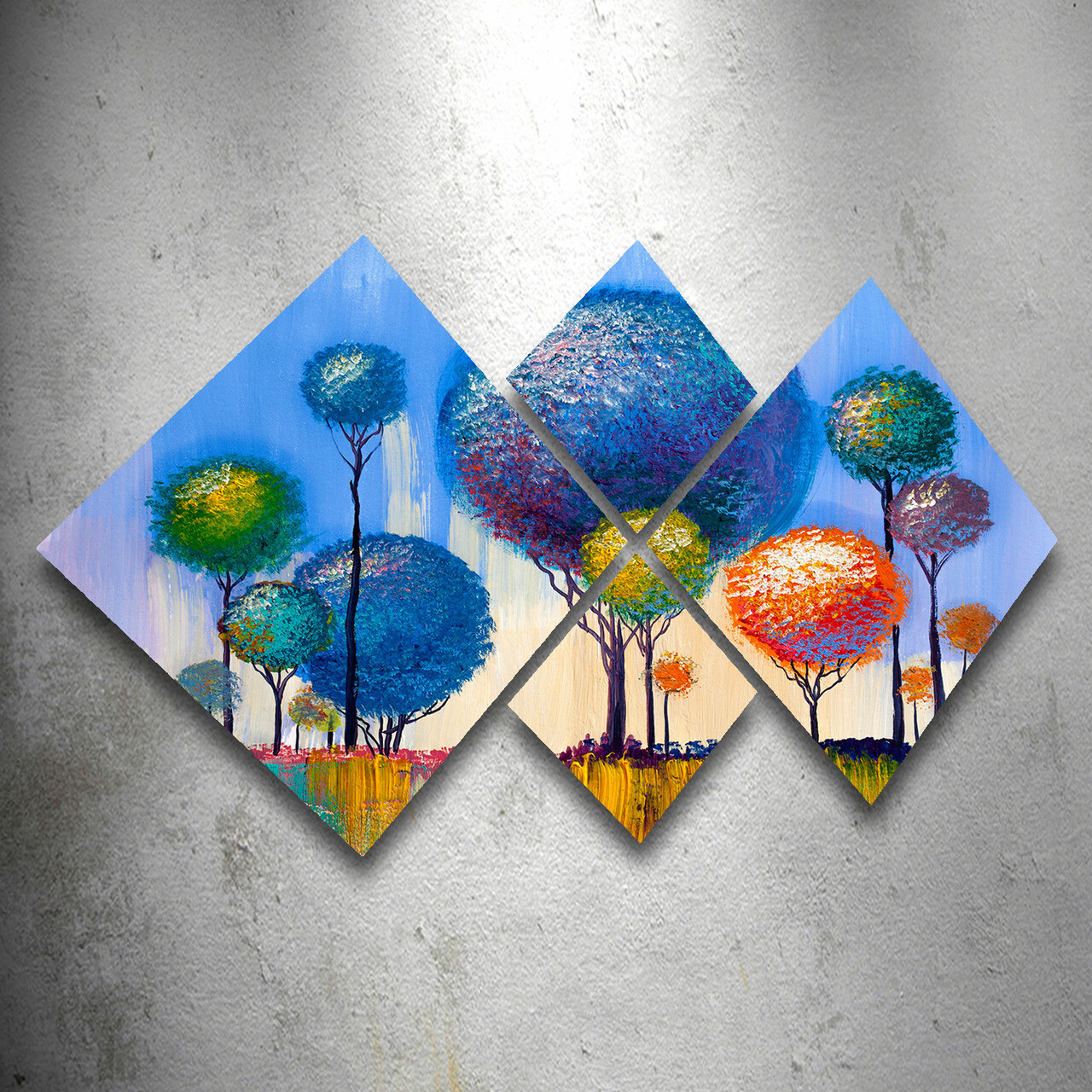 Set 4 tablouri decorative, 4MDF1113573101, MDF, Imprimat UV, Multicolor - 1 | YEO