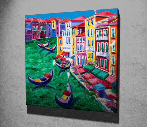 Tablou decorativ, kc067, canvas, dimensiune: 45 x 45 cm, multicolor