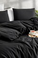 Lenjerie de pat dubla, Yarn Dyed - Black, Tabu Home, Bumbac;Poliester 