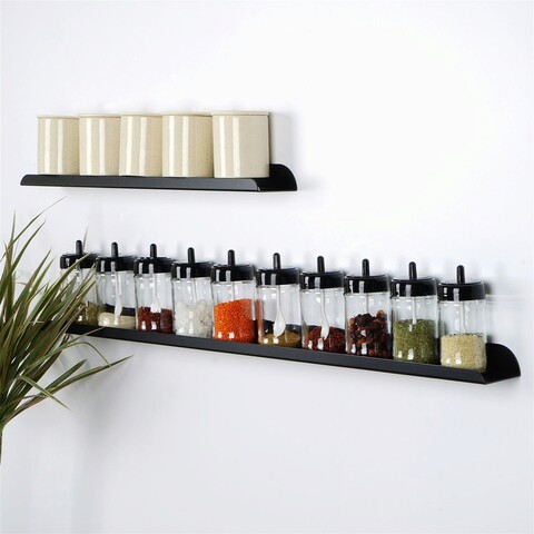 Raft de perete, evila originals, wr082, 100x4x8 cm, negru