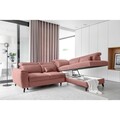 Coltar extensibil dreapta 4 locuri ELTAP, RT-24NU, Noble, 255x201x100 cm, lemn/poliester, roz
