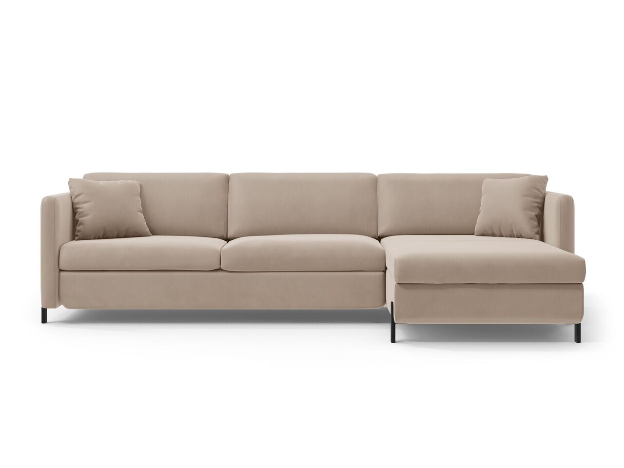Coltar extensibil dreapta 5 locuri, Gloria, Micadoni Home, 286x170x88 cm, catifea, bej