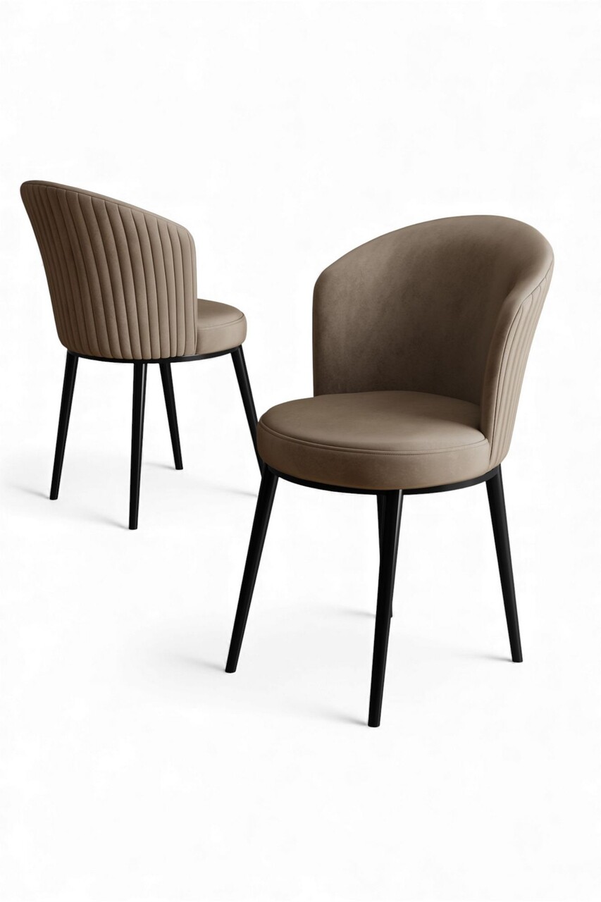 Set scaune 4 piese, Hanah Home, Risa, Cappuccino / Negru - view 2