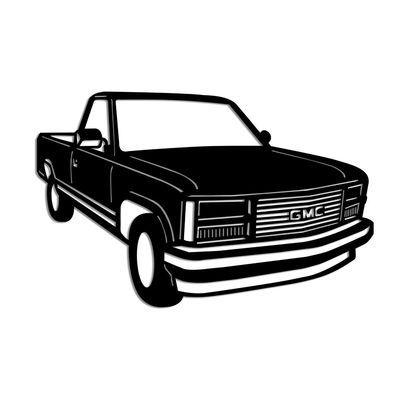 Decoratiune de perete, GMC Sierra 1990, Dimensiune: 60 x 39 cm , Negru — imaginea 5