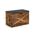 Bancheta cu spatiu depozitare. Vasagle, 76x40x48 cm, max 150 kg, in sintetic/PAL, maro rustic