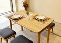 Set masa extensibila si 6 scaune, Vella, Vina Mini 06 1053, PAL, Stejar / Antracit