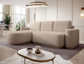 Coltar extensibil stanga 4 locuri ELTAP, Aurumm, 285x180x92 cm, lemn/poliester, bej