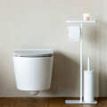 Suport hartie igienica si perie toaleta, Brabantia, MindSet, 29x12.5x75.5 cm, otel, Alb