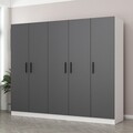 Dulap pentru haine, Minerva, Kale, 225x190x52 cm, PAL, Antracit