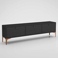 Comoda TV, Wood'n Love, Etna, 160 x 30 x 49 cm, pal/metal, negru/cupru