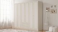 Dulap pentru haine, Rabi, Rb-084, 210x180x52 cm, Alb mat