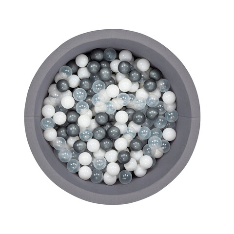 Piscina cu bile, Bubble Pops, 150 bile, Ø85 x 30 cm, bumbac/plastic, gri mezoni.ro
