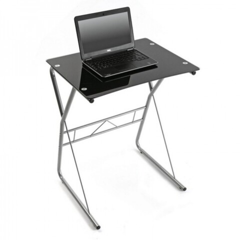 Birou, Versa, Silver, 60 x 47.5 x 75 cm, metal/sticla, gri 47.5