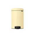 Cos de gunoi cu pedala, Brabantia, NewIcon Mellow Yellow, 12 L, 33.8x25.1x41.1 cm, otel, galben pastel