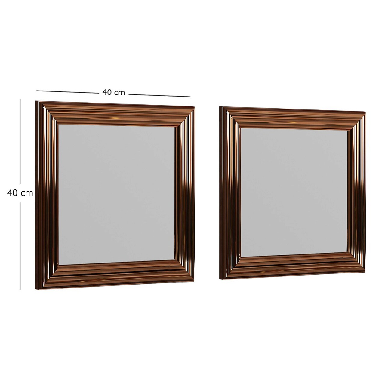 Set 2 oglinzi decorative, Siam, Bale, MDF , Bronz