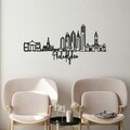 Decoratiune de perete, Philadelphia, Metal, Grosime: 2 mm, Negru