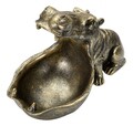Decoratiune, Hippopotamus, Mauro Ferretti, 30 x 16 x 22 cm, polirasina, auriu