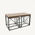 Set masute de cafea, Kalune Design, Defne, PAL, Pin Atlantic / Negru