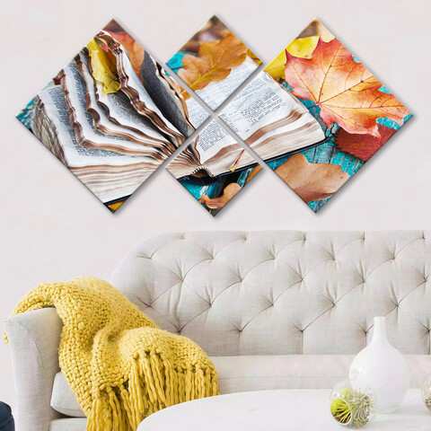 Set 4 tablouri decorative, 4MDF7208027, MDF, Imprimat UV, Multicolor Evans