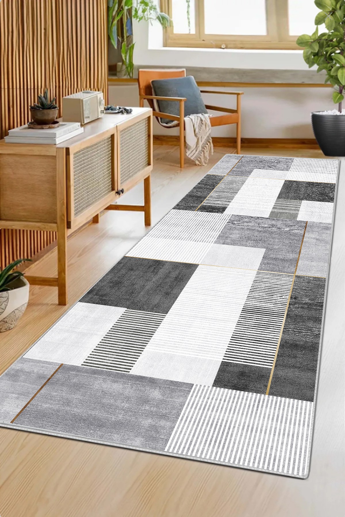 Covor, Pendor Rectangle, 80x200 cm, Gri