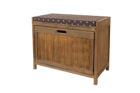 Bancheta hol cu spatiu pentru incaltaminte Brown, Bedora, MDF, lemn, maro