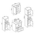 Set Dulap de Baie cu Chiuvetă și Oglindă (4 Piese), Hanah Home, 2410, MDF-LAM, Alb mat