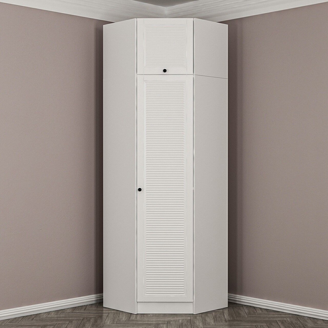 Dulap pentru haine, Minerva, Kale White, 74x235x52 cm, PAL, Alb - 2 | YEO