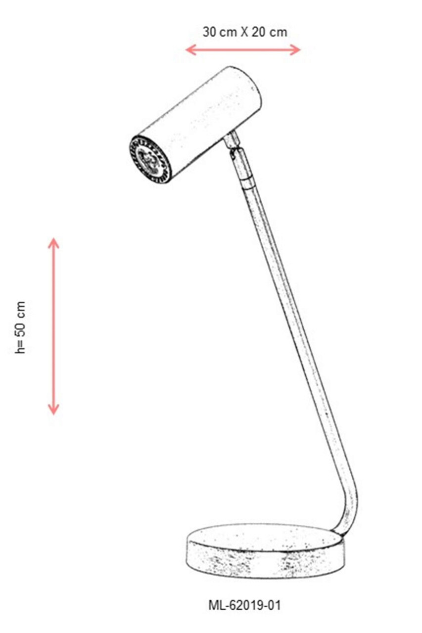 Lampa de masa, Avonni, 683AVN2101, Metal, Maro antichizat