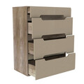 Comoda Tiel, Bedora, 80x43.1x104.6 cm, MDF/PAL, stejar/bej lucios
