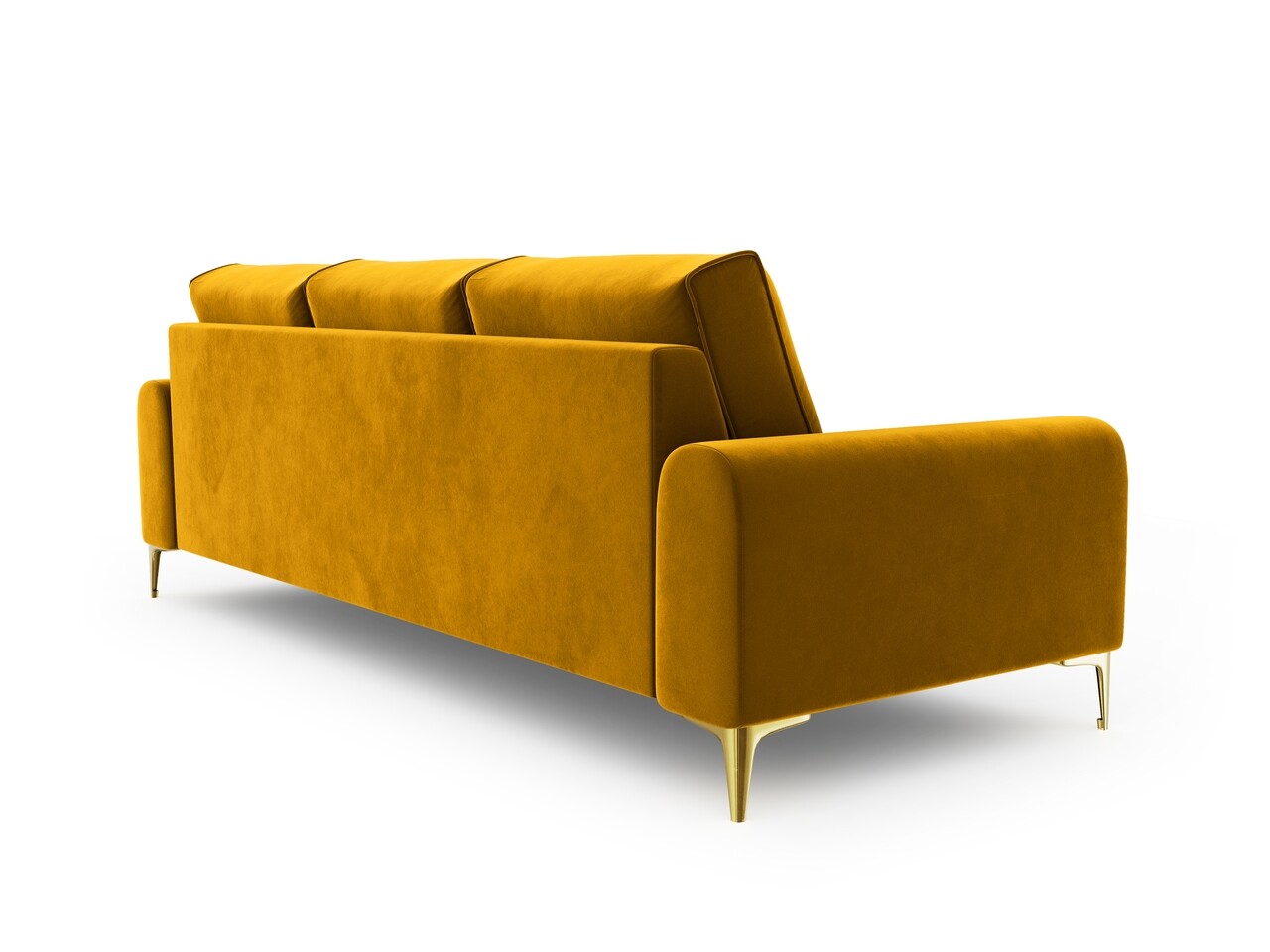 Canapea, Madara, Mazzini Sofas, 4 locuri, gold legs, 237x102x90 cm, catifea, galben - 2 | YEO