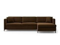 Coltar extensibil dreapta 4 locuri, Gloria, Micadoni Home, 266x170x88 cm, catifea, ciocolatiu