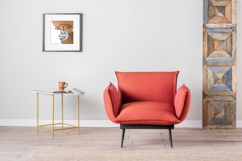 Fotoliu aspen solo, futon, 95x80x85 cm, metal, rosu tile