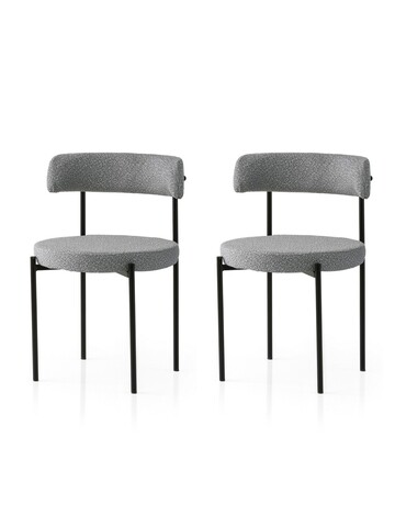 Set scaune 2 piese, Nmobb, Gını, Negru / Gri închis