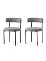 Set scaune 2 piese, Nmobb, Gını, Negru / Gri închis