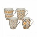 Set 4 cani Nordic, Out of the blue, 250 ml, ceramica, multicolore