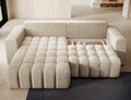 Coltar extensibil stanga 4 locuri ELTAP, Bon-01, Bonett, 250x175x92 cm, lemn/poliester, bej inchis
