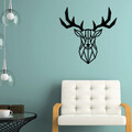 Decoratiune de perete, Deer2 Metal Decor, metal, 51 x 51 cm, negru