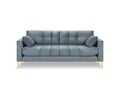 Canapea 3 locuri, Mamaia, Micadoni Home, GL, 177x92x75 cm, catifea, albastru deschis