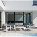 Set mobilier pentru gradina/terasa 4 piese Captiva, Bizzotto, aluminiu/textilena, alb