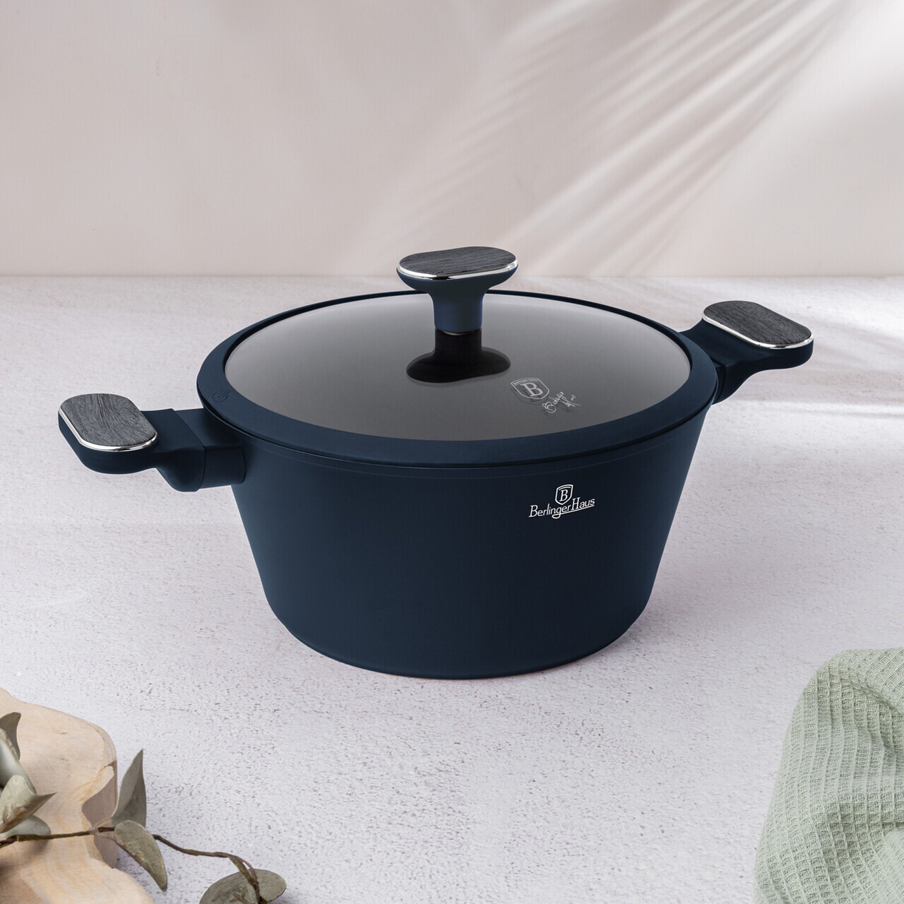 Oala cu capac Berlinger Haus, Deep Sea, 24 cm, 4.3 L, aluminiu forjat, albastru mat/gri - imagine 7