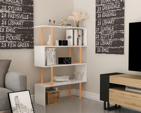 Corp biblioteca, zena home, adriana, pal, aur/alb