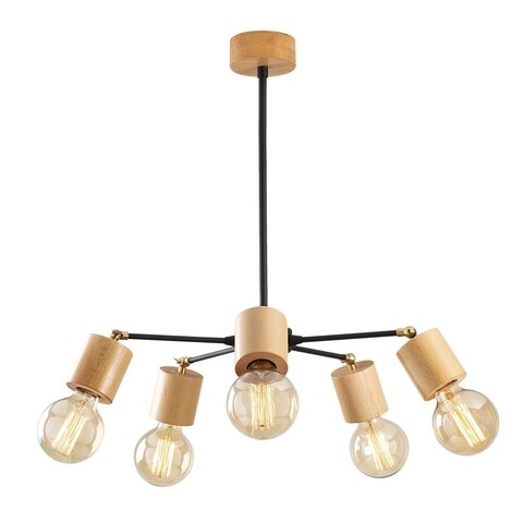 Candelabru Xanthos N-853, Noor, 51 x 59 cm, 5 x E27, 100W, negru